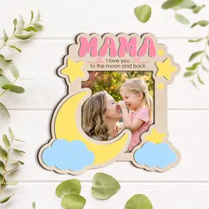 Personalized Birth Flower Nana Plaque – Custom Floral Photo Frame Keepsake | Mother’s Day Gift for Grandma