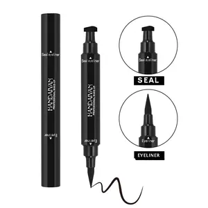 HANDAIYAN 2-in-1 Stamp Eyeliner Pen - Waterproof, Long-Lasting Liquid Eyeliner with Triangle Seal for Perfect Wing - Smudge-Proof Black Eye Makeup