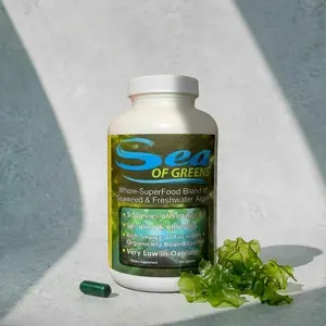 Sea of Greens 100% Natural Whole-Superfood Supplement with 5 Seaweed Species & 2 Freshwater Algae 180 Vegetable Capsules