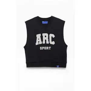 A.R.C. Men's Black Sport Cut Off Muscle Crew Neck Sweatshirt