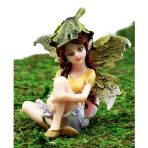 Ebros Gift Enchanted Fairy Garden Yellow Dahlia Flower Fairy Figurine 3" H Miniature Faerie Do It Yourself Ideas for Your Home Collectible Fairy Garden Decor