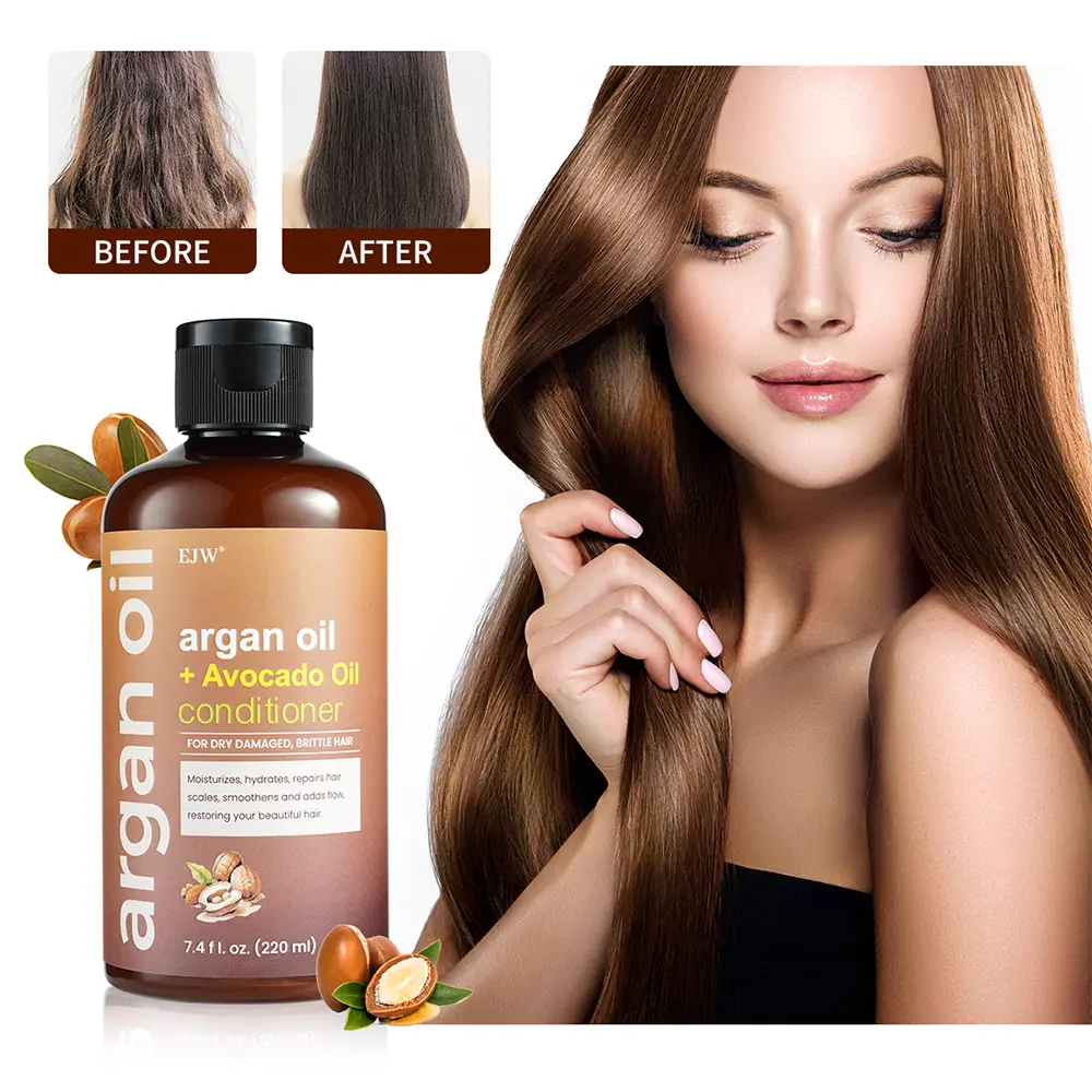 EJW Moroccan Nut Oil Hair Conditioner Instant Moisturizing and Nourishing Repair Reduces Hair Loss Scalp Cleanser Hair Conditioner Does Not Contains Harmful Chemicals 220ml