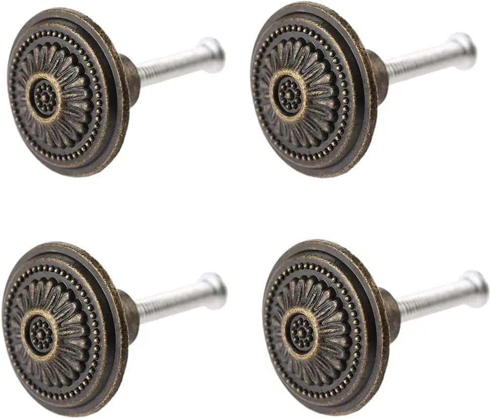 4 count Small  Style Single Hole Cabinet Knobs Drawer Handles for Cupboard Dresser Wooden Case Bookcase  Box, 1.02" x 0.67"