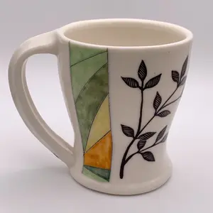 Handmade porcelain leaf mug