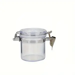 Airtight Stash Clear Storage Jar with Clamping Lid Smell Proof Container