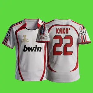 2006 07 Retro Away Home White Red No.22 Kaka Short Sleeved Soccer Jerseys Top