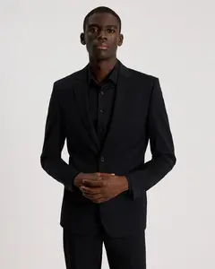 Express Extra Slim Black Wool-Blend Washable Modern Tech Suit Jacket