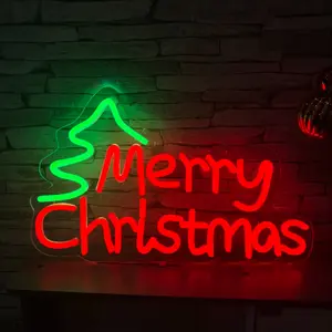 Christmas Tree Merry Christmas Decoration Light, Indoor Party Wall Bedroom Living Room Decor, USB Powered Adjustable Dimmable, Chain Included, Led Mood Light
