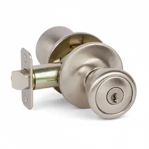 Salem Keyed Entry Door Knob, Satin Nickel