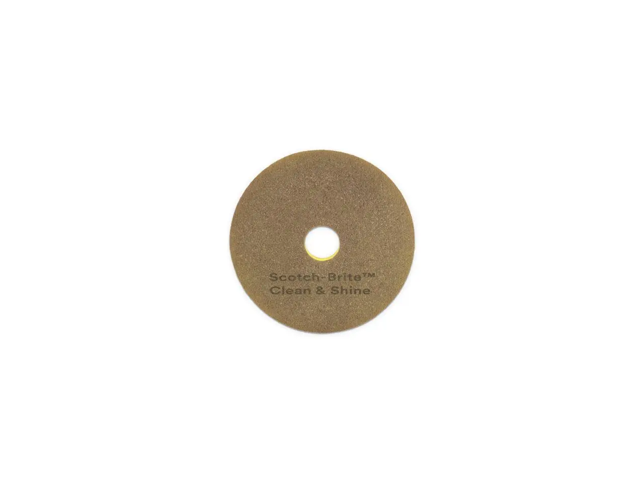 Scotch-Brite Clean and Shine Pad, 20" Diameter, Brown/Yellow, 5/Carton 09541