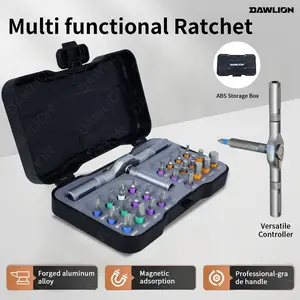 DAWLION 24 in 1 DlY Screwdriver Set,1 Set SwitchableScrewdriver Shape Magnetic Screwdriver Set,Compact and Portable Ratchet Screw0driver SetHome Repair Tool Box