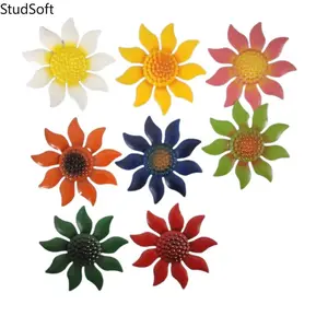 New 8-Color Metal Faux Sunflower Wall Decor — Garden, Courtyard, and Fence Decoration — Outdoor Wall Art