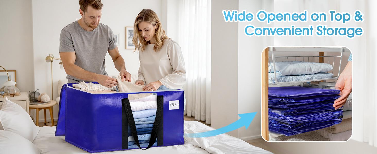 4 Pack Extra Large Storage Bags – Semi Transparent Packing Totes for College Dorm Moving & Organization