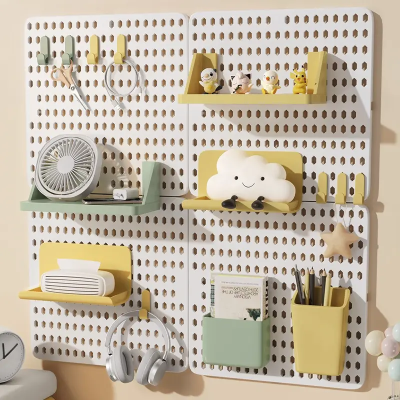 🛠️ The Ultimate Dorm Room Hack! ✨ Damage-Free Pegboard Wall Organizer | Customizable Modular Shelf for Desk & Room Decor Wall Mounted Organizer