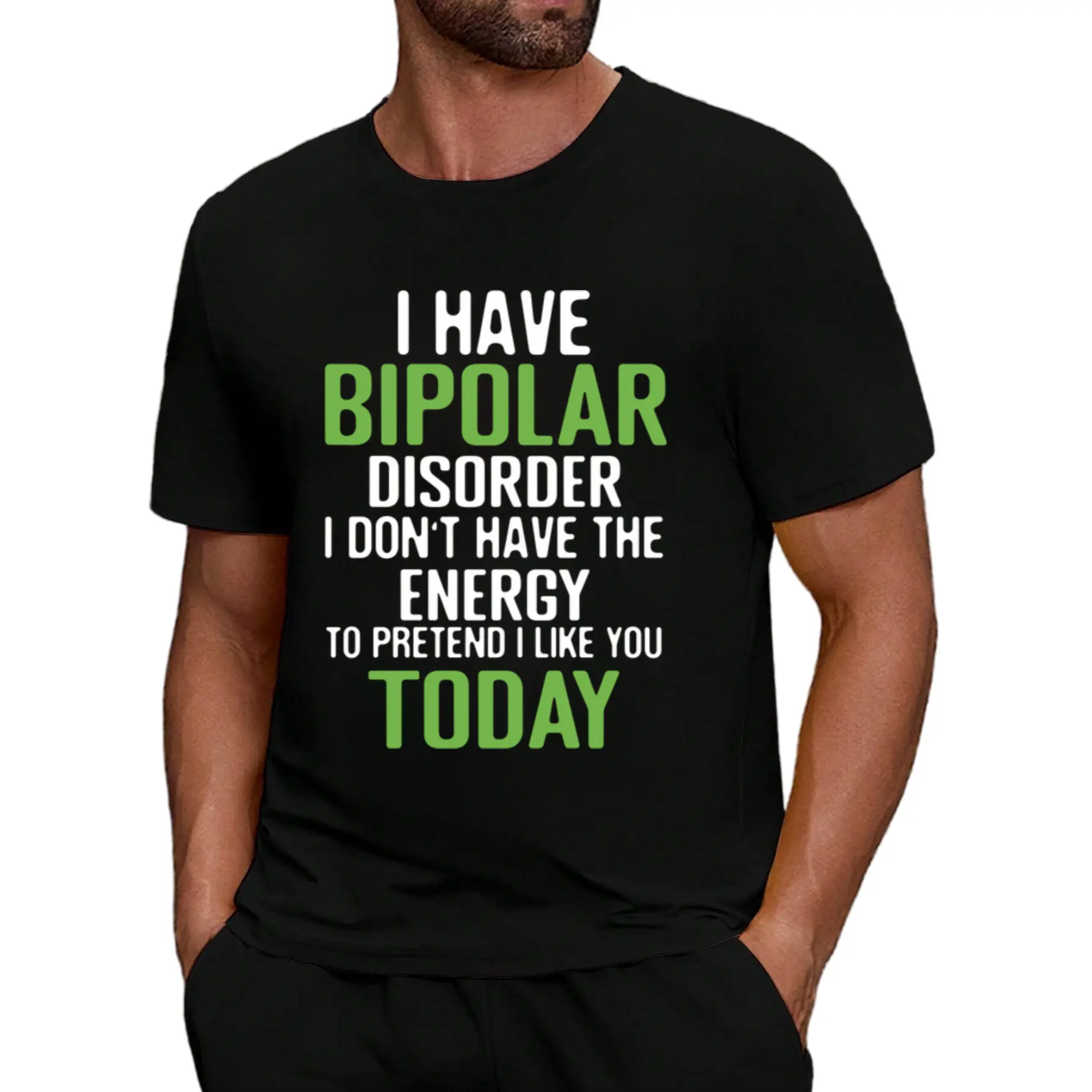 Bipolar Awareness Tee | Funny Humor T-Shirt, 100%,  Crew Neck, Short Sleeve, Casual Fit, Perfect for Summer Sports and Leisure Wear, Vintage New Year'S Gift