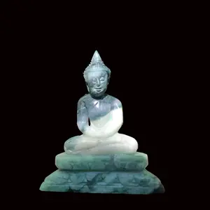 Green Jade Seated Buddha Figurine