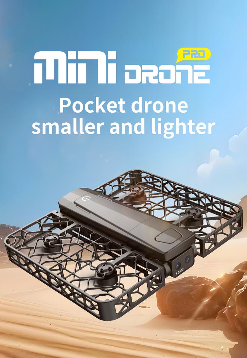 Folding Selfie Drone with HD Camera Gesture Control & Auto Follow Me Quadcopter for Adults Gesture Control, Waypoint Flight, Stunt Mode, 360° Protection, One-Key Operation foldable optical flow positioning obstacle avoidance