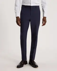 Express Extra Slim Navy Wool-Blend Washable Modern Tech Suit Pant