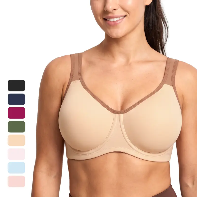 HSIA ComfyArc Hybrid Sports Bra Activewear Workout Bra for Plus size Women Soft Support Non-Padded Unlined Full Coverage, Wide Strap, Outside Underwire, Everyday Womenswear Training Bra Summer Athletic Wear, #summerwins
