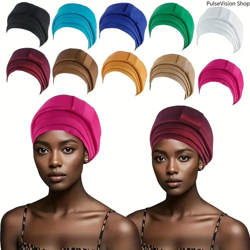 Unisex 2-Piece Ethnic 3-Layered Brim Hat & Pashmina Hijab Set, Casual Soft Shawl Wrap, Auspicious Nigerian Wedding Headscarf, Ramadan Fashion Accessory, Christmas Birthday Gift, His and Hers Plain Design Accessory Set, Engagement