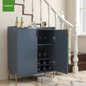 2 doors home wine bar cabinet with wine rack & adjustable storage shelf, modern sideboard with soft-closing hinge, dinning room buffet cabinet, Liquor Cabinet kitchen, living room coffee cart