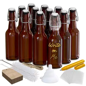 Nevlers 8.5 Oz Swing Top Beer Bottles - Amber Glass (12pk)