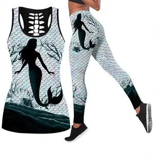 Scales Fishtail Hollow Tank Top Legging Sets Hollow Tank Women's, Size S