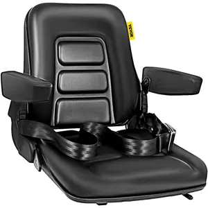 VEVOR Universal Fold Down Forklift Seat with Retractable Safety Belt, Armrest, Adjustable Seat for Excavator, Forklift, Tractor, Skid Loader, Backhoe Dozer Telehandler