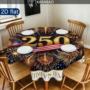American 250th Anniversary Fireworks Tablecloth, Outdoor Picnic Camping Decor, Perfect Home Kitchen Dining Room Decoration Gift