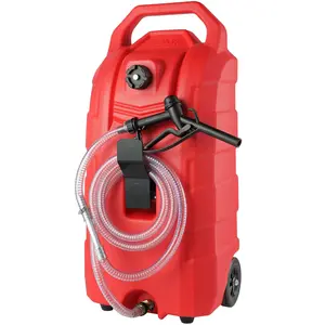 VEVOR 16 Gallon Fuel Caddy, 7.8 L/min, Portable Gas Storage Tank Container with Nozzle Rubber Wheels, Fuel Transfer Storage Tank for Gasoline Diesel Machine Oil Car Mowers Tractor Boat Motorcycle Bottles Organiser Metal