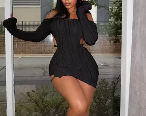 Knit backless dress