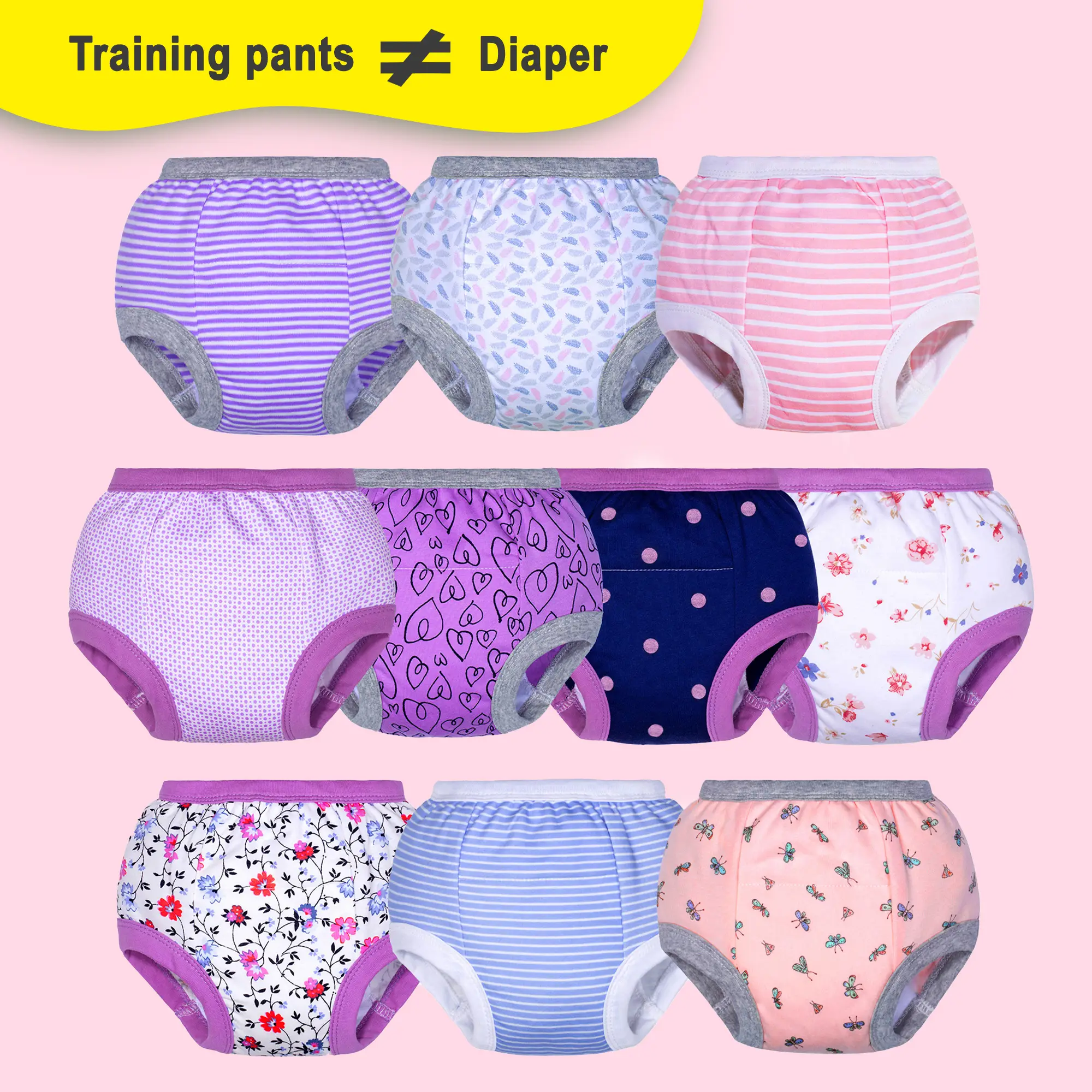 10-Pack of Potty Training Pants for Boys & Girls – Toddler Training Underwear