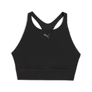 PUMA Womens Shapeluxe High Neck Mid Impact Sports Bra Casual Casual - Black
