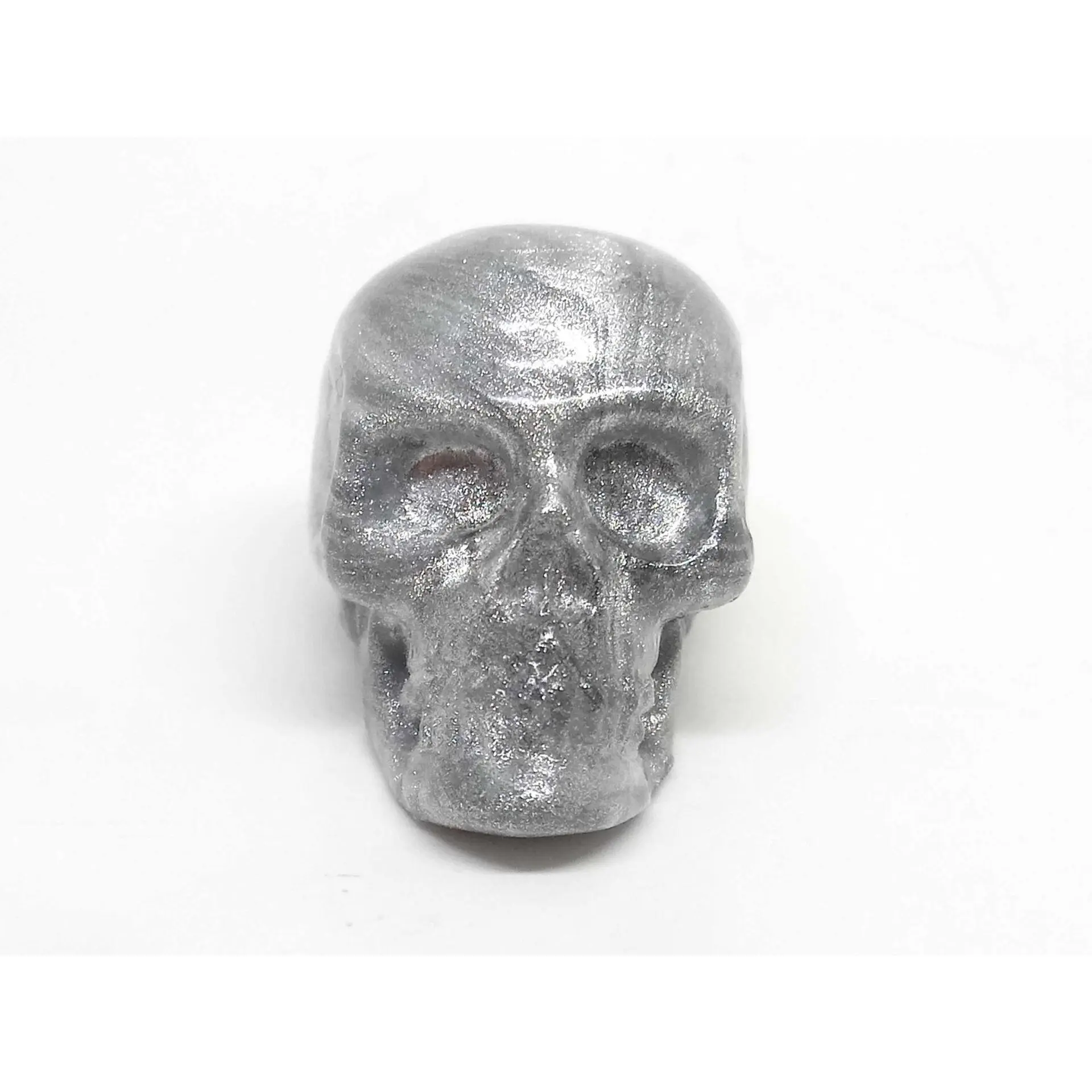 Silver Skull Tire Valve Stem Caps (Set of 4)