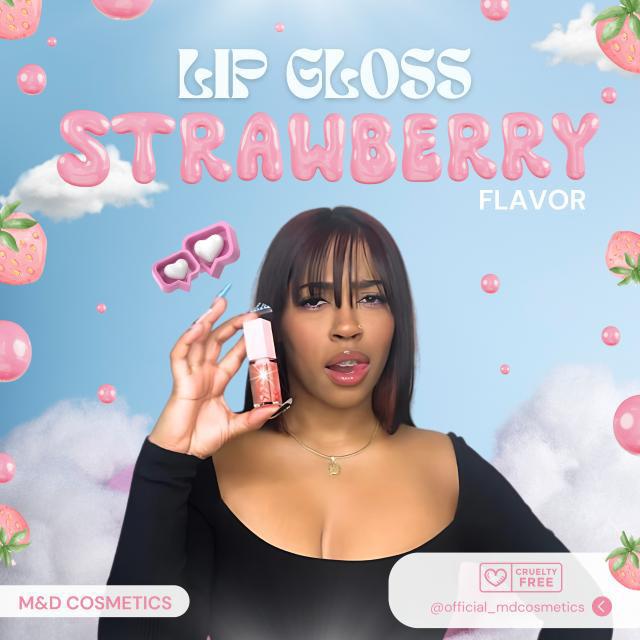 M&DCOSMETICS Strawberry Lip Gloss – Hydrating & Shiny