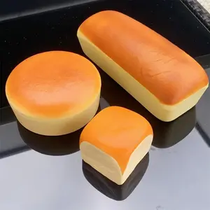 Round Japanese Cheese Cake Food Model Fluffiest Square Sponge Cake Eggs Flour Sugar Bakeshop Icing Frosting Display Props Toys