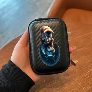 Wolf Pattern Eva Hard Case Storage Box, Essential Office & Travel Organizer, Durable Mesh Pocket Design, Portable Accessories Holder