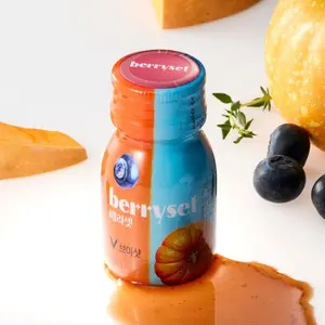 Berryset V Shot Drink by Olive Young - Korean 7 Mixed Berry & Pumpkin Flavor, 30g Sachets - Antioxidant, Anti-Bloating, Hydration Support, Popular K-Beauty Supplement