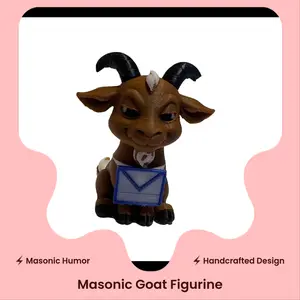 3D-Printed Masonic Goat Collectible with Apron | Made by a Past Master Mason