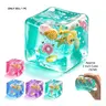 Transparent Glitter Jelly Cube Squishies Toys - BPA-Free, Latex-Free, Non-Toxic, Lightweight Slow Rising Anxiety Fidget Stress Relief Toy for Neurodivergent Kids, Beach Travel Item