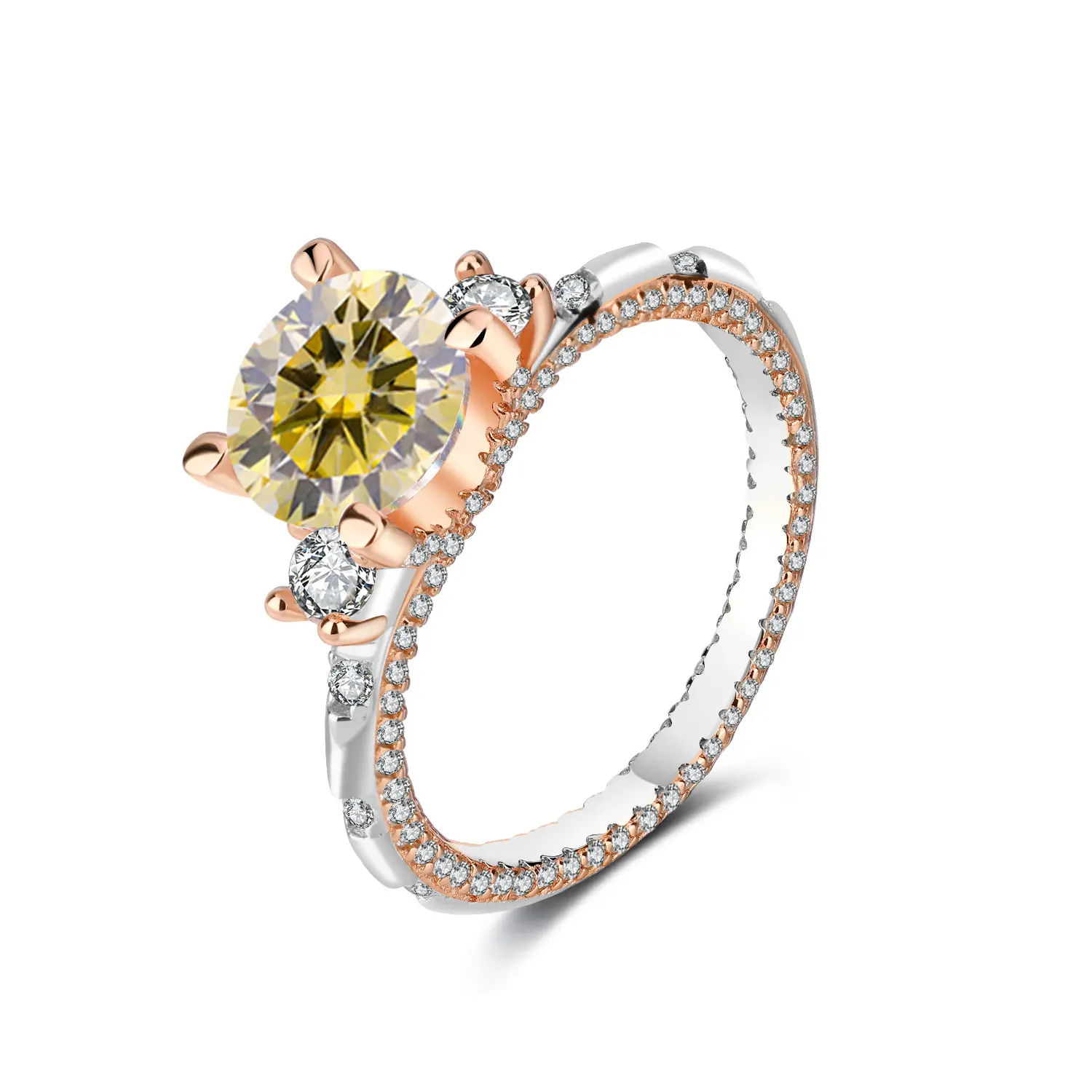 2 carats (lemon yellow moissanite diamon