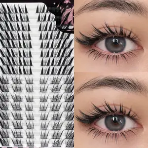 MIXIAOHE Fox Eyelash Book with a large capacity of 208 clusters, single cluster DIY, four mixed styles, cool and charming, thick and elongated, false eyelashes, segmented and extended clusters, simulated eyelashes for beginners, with a length of 10-15mm