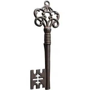 Large Cast Iron Skeleton Key Wall Decor -   Style, Rustic Bronze