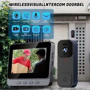 X7 Smart Video Doorbell, 4.3 Inch Color Screen, HD Video Intercom Monitor, Long Battery Life, No Network Needed, Supports Two-Way Audio