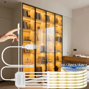 Adjustable Warm Color COB LED Strip Light, Led Light Backlit, 5v USB Interface, 10mm Width Cuttable Tape, Ideal for Kitchen Cabinets, Wardrobes, Bedroom Decor