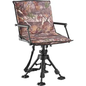 VEVOR Hunting Chair, 360 Silent Swivel, Foldable Portable Blind Chair, Heavy - Duty Steel Frame Ground Stool Seat, with Armrests, Adjustable Carry Strap, Anti - Sink Feet, 300 Lbs Capacity for FishingVEVOR Super Brand Day