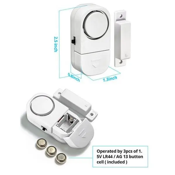 FUERS New Wireless Magnetic Door Sensor Home Security System, 90dB Loud Entry Alarm with Self-Defense Door & Window Sensors