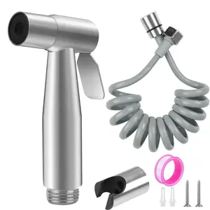 Handheld Bidet Sprayer with Bracket Holder 59In ABS Flexible Telescopic Shower Hose for Water Plumbing Toilet Bidet Sprayer Gun NONE