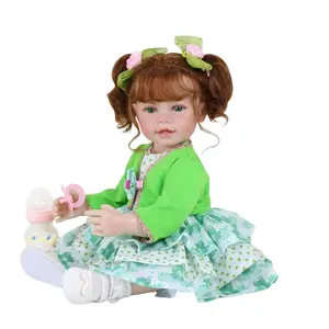 Froggy Girl 22 Inch Realistic Reborn Toddler Doll, Rooted Hair, Eyes, Soft Vinyl Body, Hand Painted Skin, Includes Dress, Jacket, Shoes, Collectible Doll