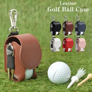 Compact Leather Golf Ball Pouch for Easy Storing and Transporting